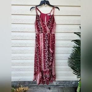 Xtraordinary Burgundy Floral Maxi Dress